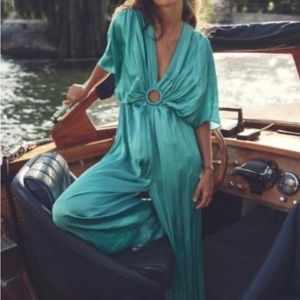 Zara Teal Jumpsuit with Ring Detail